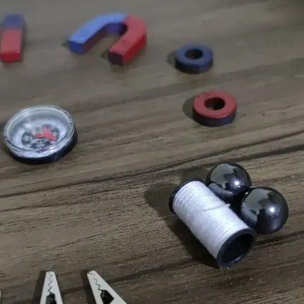 Kit Escolar Circuito Electromagnetismo Juego Imanes 17 Pieza