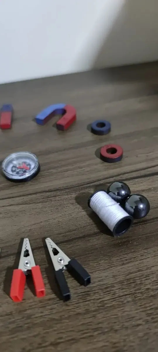 Kit Escolar Circuito Electromagnetismo Juego Imanes 17 Pieza