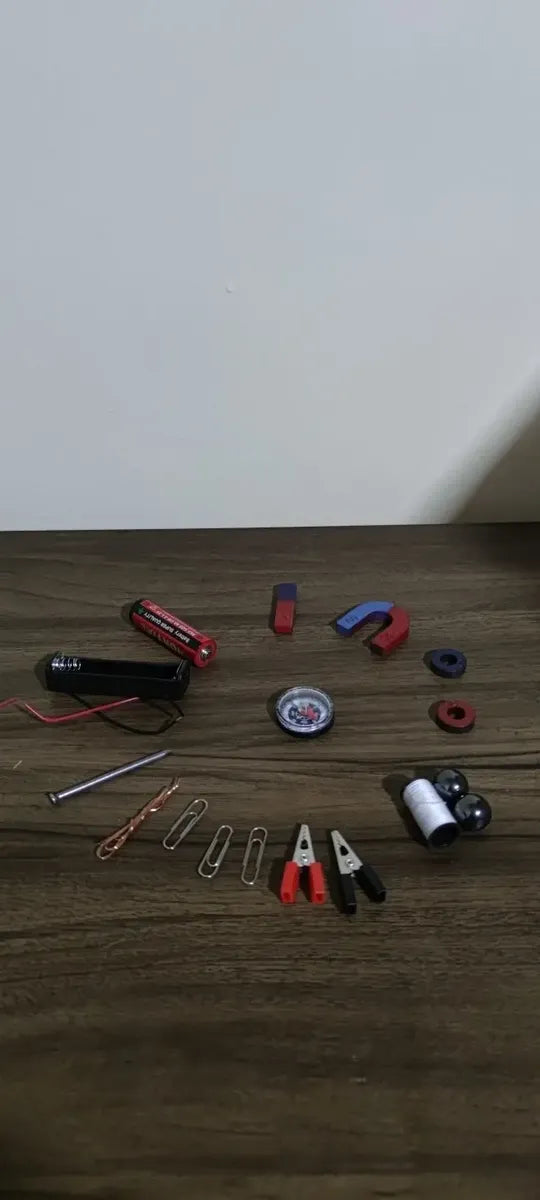 Kit Escolar Circuito Electromagnetismo Juego Imanes 17 Pieza