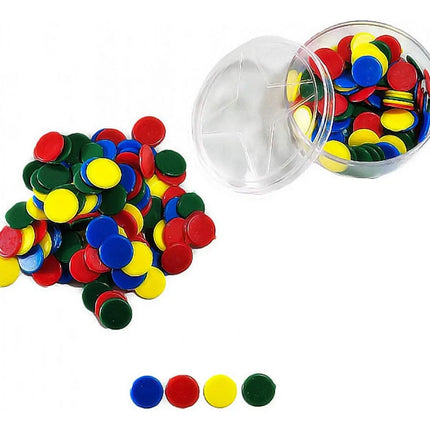 100 Fichas De Color, Plásticas De 15mm, Educativas, Bingo