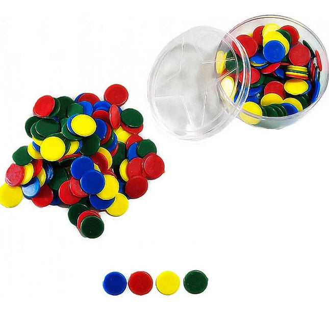 100 Fichas De Color, Plásticas De 15mm, Educativas, Bingo
