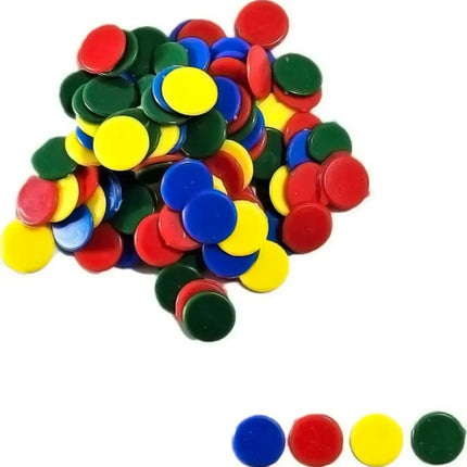 100 Fichas De Color, Plásticas De 15mm, Educativas, Bingo