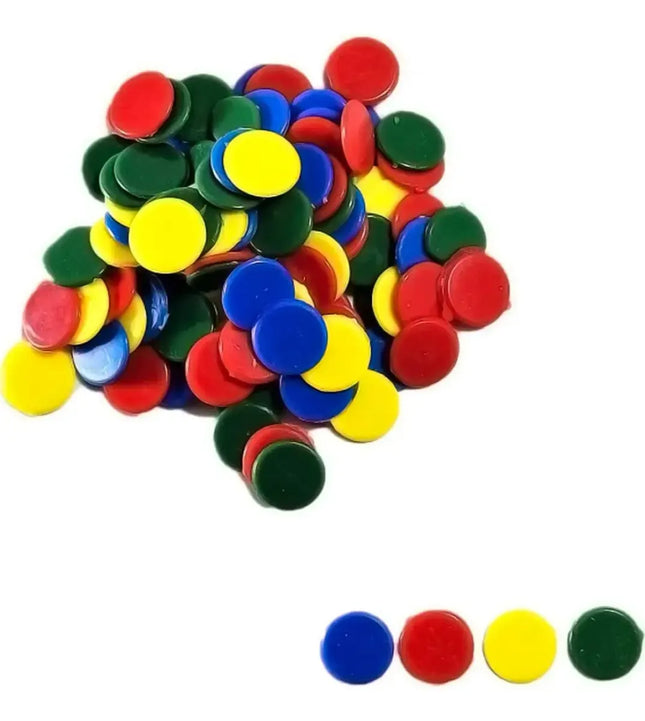 100 Fichas De Color, Plásticas De 15mm, Educativas, Bingo