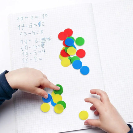 100 Fichas De Color, Plásticas De 15mm, Educativas, Bingo