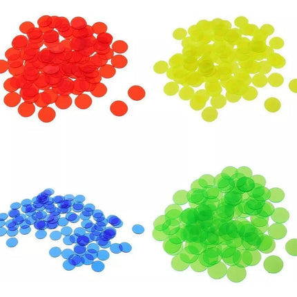 100 Fichas De Color Acrílicas 15mm Educativas Bingo