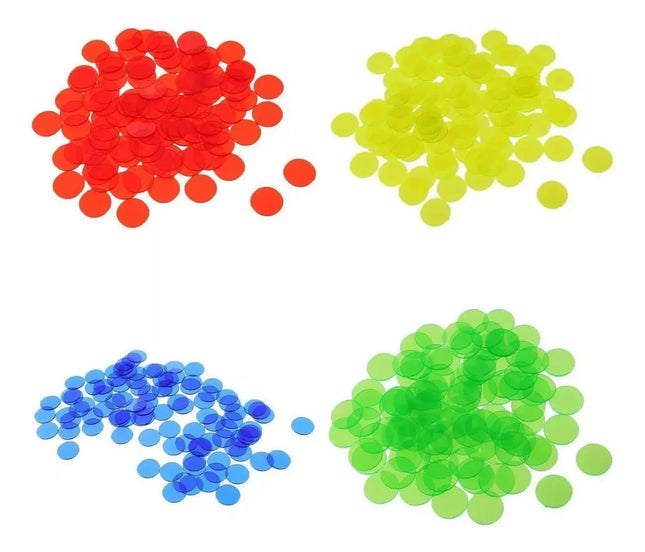 100 Fichas De Color Acrílicas 15mm Educativas Bingo