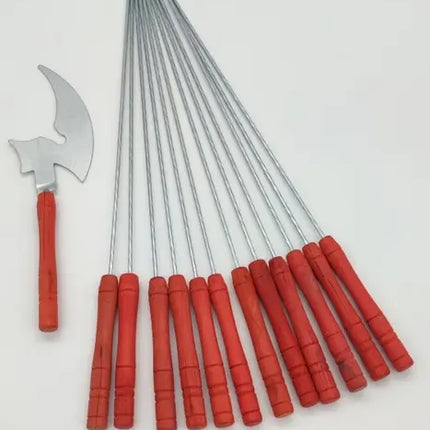 12 Fierritos Anticucho Brocheta Pincho Acero 32 Cm Asado