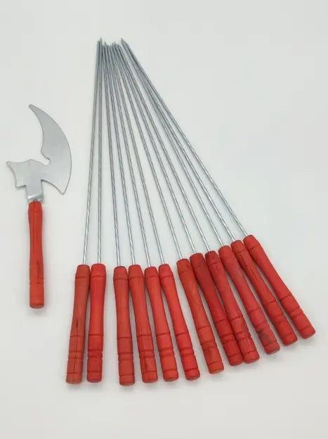 12 Fierritos Anticucho Brocheta Pincho Acero 32 Cm Asado