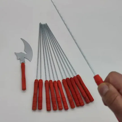12 Fierritos Anticucho Brocheta Pincho Acero 32 Cm Asado