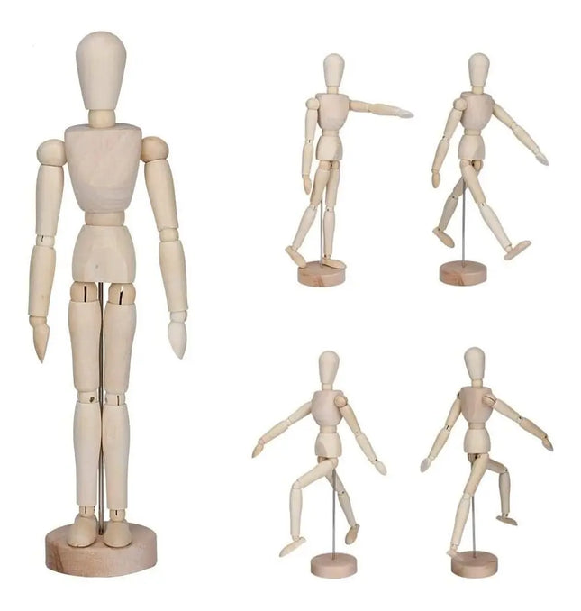 Figura Humana Madera Articulado 20cm, Stop Motion, Dibujo