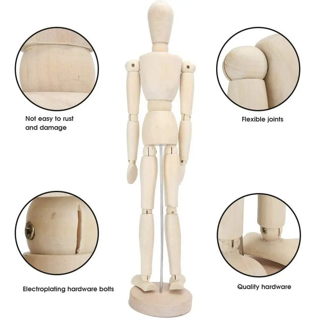 Figura Humana Madera Articulado 30cms, Stop Motion, Dibujo Madera