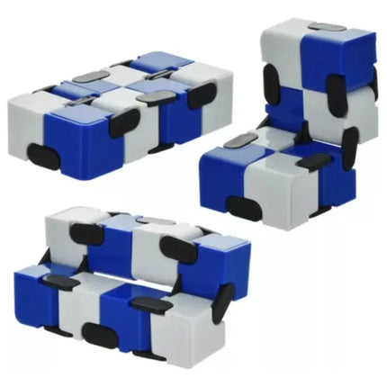 Pack Antiestrés 1 Fidget Cube + 1 Spinner + 1 Infinity Cube Azul
