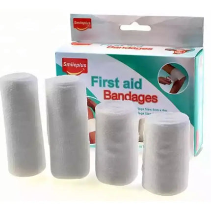 Pack 4 Rollos De Gasa 8 Y 6 Cm X 4 Metros Vendaje Estéril
