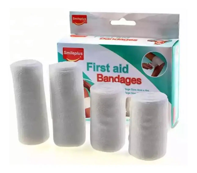 Pack 4 Rollos De Gasa 8 Y 6 Cm X 4 Metros Vendaje Estéril