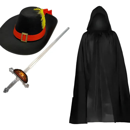 Disfraz Gato Con Bota Sombrero + Capa 80cms + Espada Niño