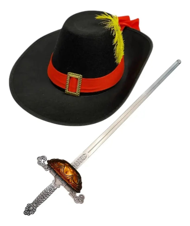 Sombrero Y Espada Gato Con Botas Cuento Disfraz Negro / Liso | standar