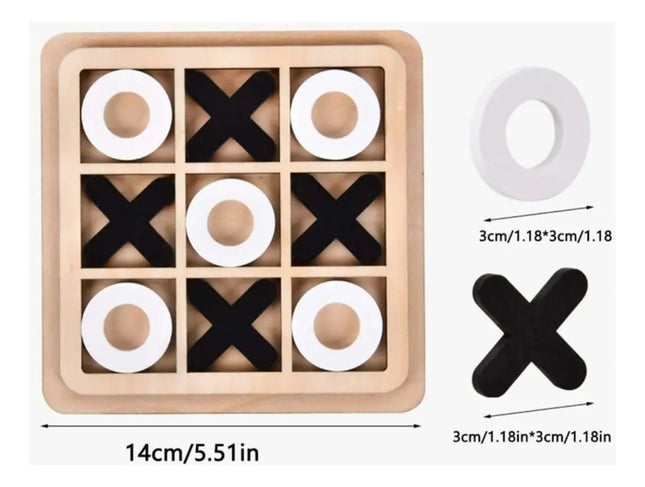 Juego De Mesa Clásico Juego Del Gato En Madera X Y 0