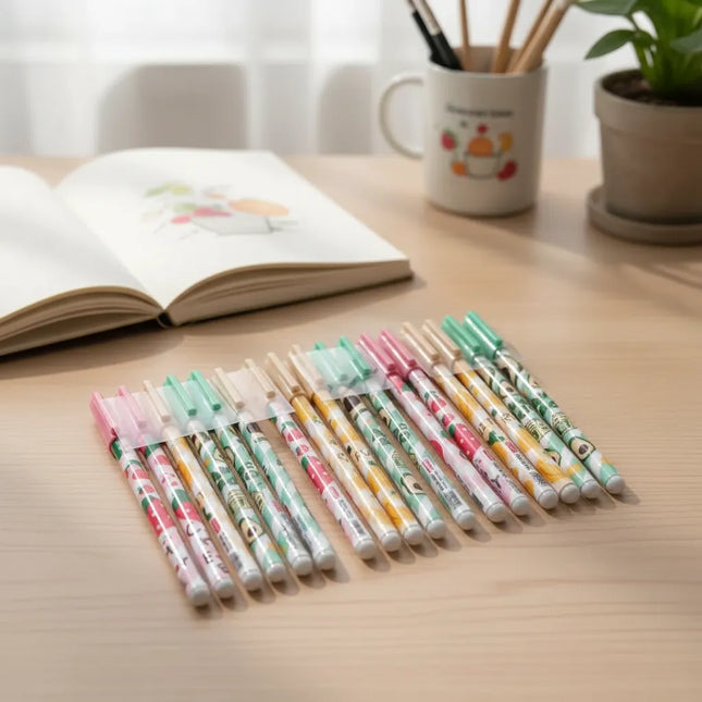 12 Lápices Tinta Gel 100% Borrable 0.5 Mm Lápiz Kawaii #2