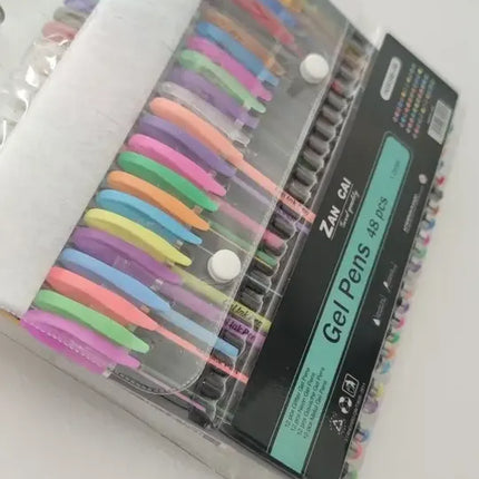 Lápiz Gel 48 Unidades Neón, Glitter, Metalizado, Guache 1mm