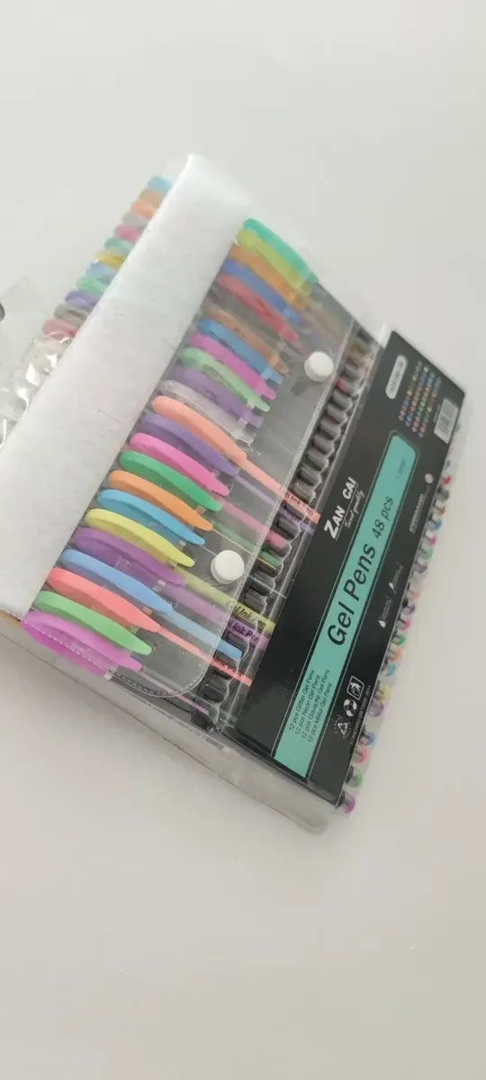 Lápiz Gel 48 Unidades Neón, Glitter, Metalizado, Guache 1mm