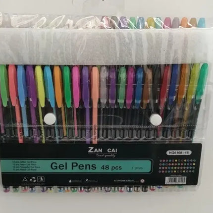 Lápiz Gel 48 Unidades Neón, Glitter, Metalizado, Guache 1mm