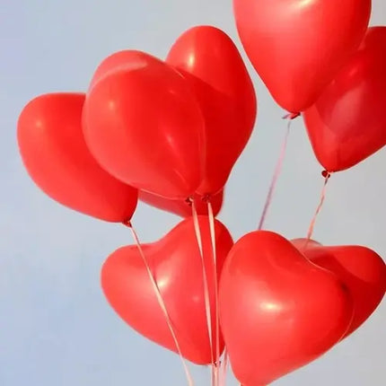 25 Globos De Corazon Globos De San Valentin Globo De Latex Globo De Cumpleaños Globo Rojo Pasteleria Rojo