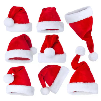 Gorro Viejo Pascuero Niño Terciopelo Felpa, Santa Claus Noel Rojo