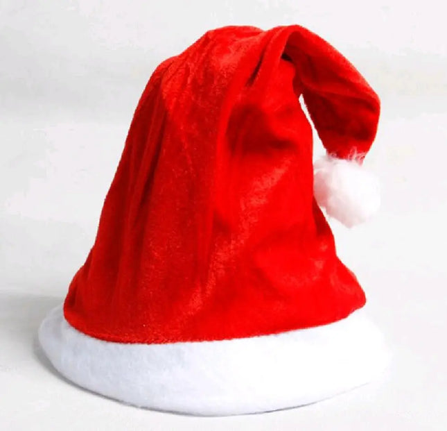 Gorro Viejo Pascuero Niño Terciopelo Felpa, Santa Claus Noel Rojo
