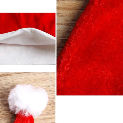 Gorro Viejo Pascuero Niño Terciopelo Felpa, Santa Claus Noel Rojo
