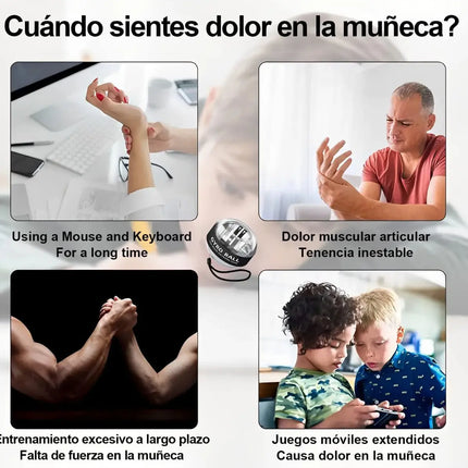 Power Ball Gyro Ejercitador Giroscopio Para Muñeca Fitness Negro
