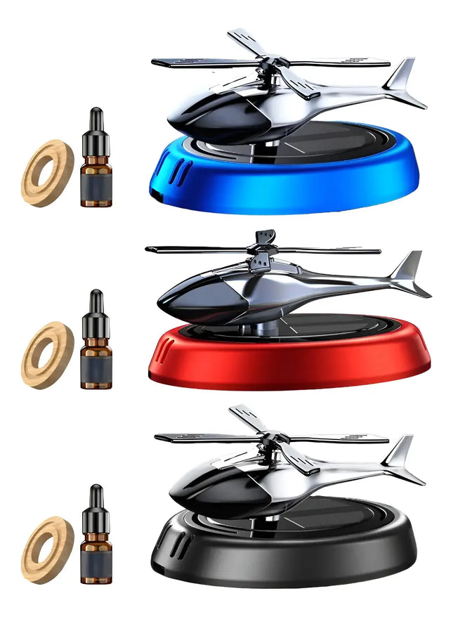 Ambientador Solar Helicóptero Automático Para Auto Hogar Rojo