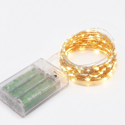 Luz Led Hada 10 Metros 100 Luz Cálida A Pilas Decoración