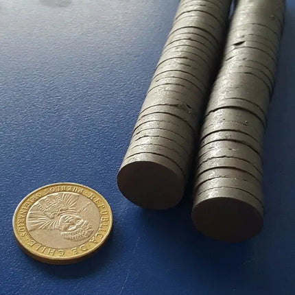 Imanes Redondos 100 Unidades De 20 X 3mm. Biomagnetismo Arte Negro / Gris oscuro