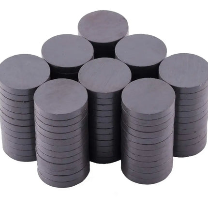 Imanes Redondos 100 Unidades De 20 X 3mm. Biomagnetismo Arte Negro / Gris oscuro