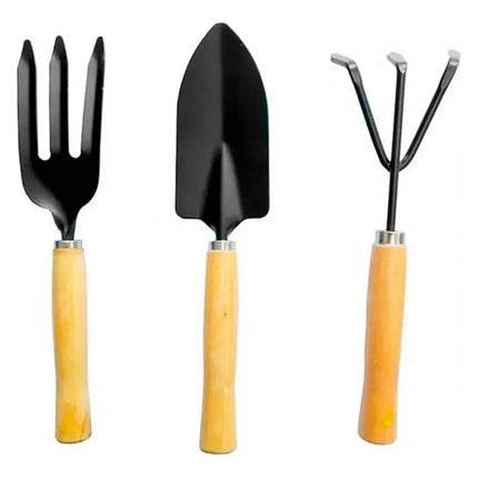 Set Herramientas Jardinería Pala Rastrillo Tridente