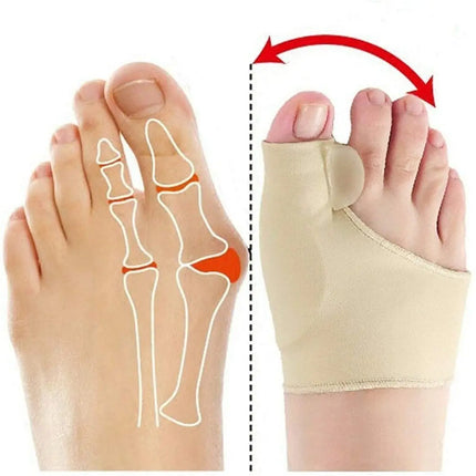 Corrector De Juanete De Tela Con Silicona + Separador Dedo Beige