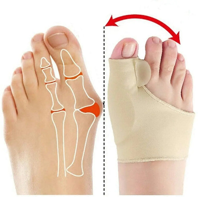 Corrector De Juanete De Tela Con Silicona + Separador Dedo Beige