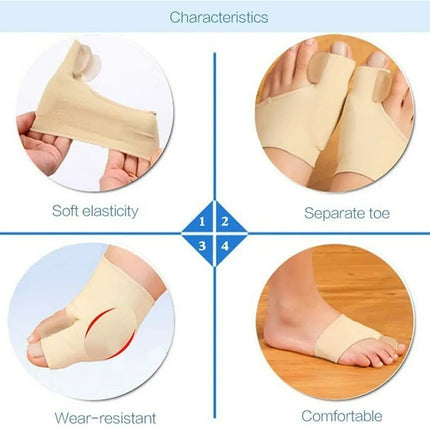Corrector De Juanete De Tela Con Silicona + Separador Dedo Beige