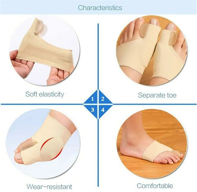 Corrector De Juanete De Tela Con Silicona + Separador Dedo Beige