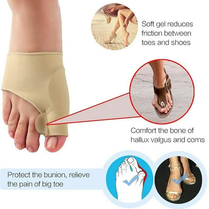 Corrector De Juanete De Tela Con Silicona + Separador Dedo Beige