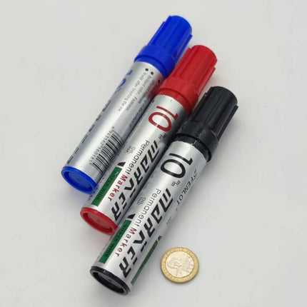Set 3 Plumones Permanente Jumbo, Punta Gruesa 10mm Colores