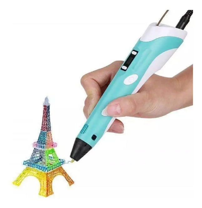 Lápiz Bolígrafo Impresora 3d + Pack 20x5 Mts Filamentos Azul