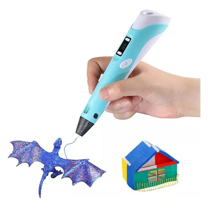 Lápiz Bolígrafo Impresora 3d + Pack 20x5 Mts Filamentos Azul