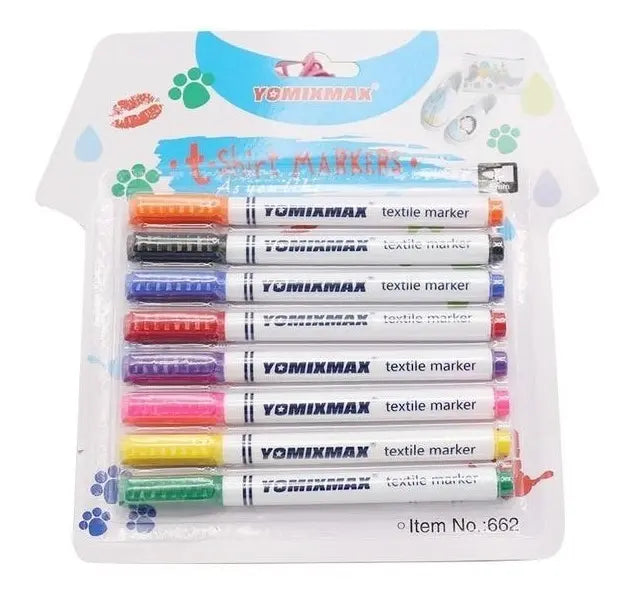 Marcador De Ropa. Lápiz Para Ropa 8 Colores Pack Textil