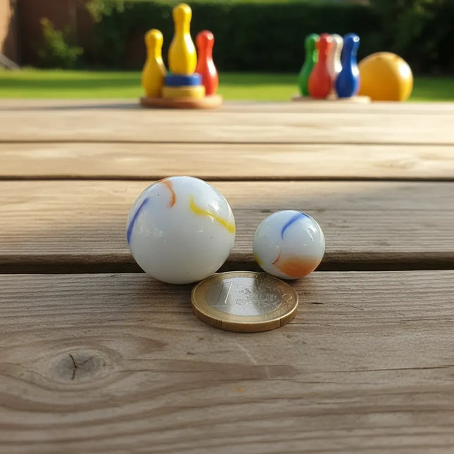 50 X Bolones 25mm Vidrio De Leche, Bolitas Tiritos Lechado con vetas de color