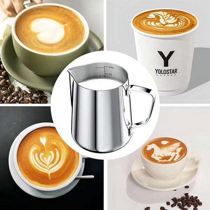 Jarro Lechero Jarra Espuma De Leche Para Barista Plateado 900 ml