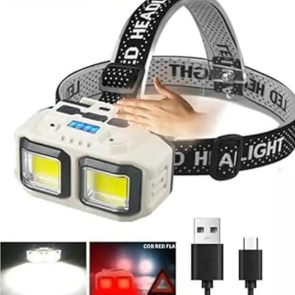 Linterna Frontal Led Brillante 3000lm 300w Lampara Camping Beige / Blanco