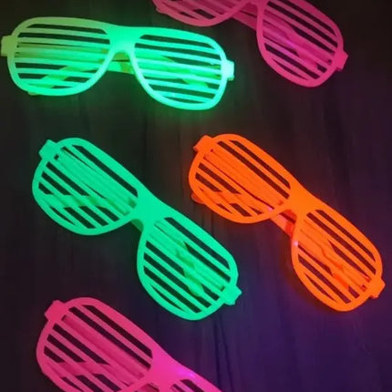 5 Lentes Flúor Aviador Cumpleaños Cotillón Fiestas Neón Surtidas