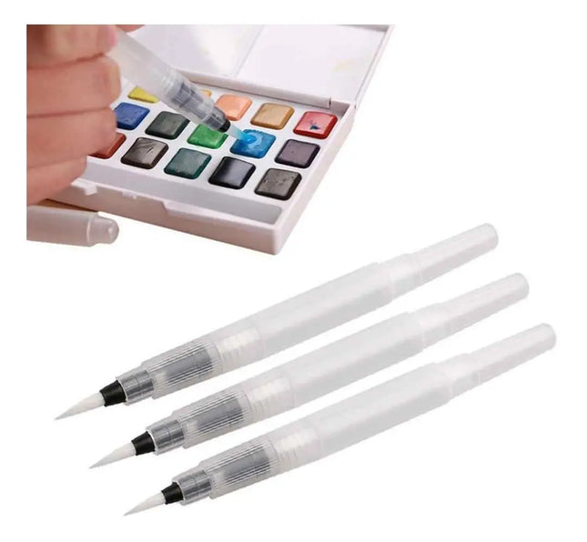 3 X Lápiz Pincel De Agua Para Acuarela O Lettering. S, M Y L