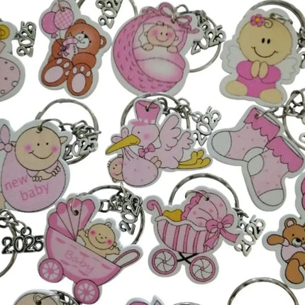 20 Llaveros Souvenir Recuerdo Bautizo Baby Shower Niña